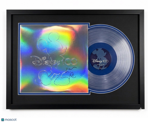 Lin-Manuel Miranda Signed Disney 100 Custom Framed Vinyl Album PSA Auth
