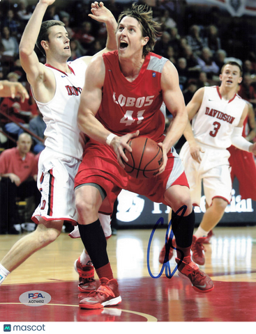 Cameron Bairstow New Mexico Lobos Signed Basketball 8x10 Photo PSA