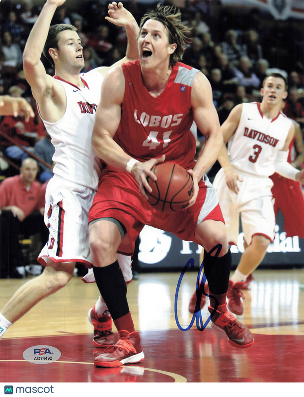 Cameron Bairstow New Mexico Lobos Signed Basketball 8x10 Photo PSA