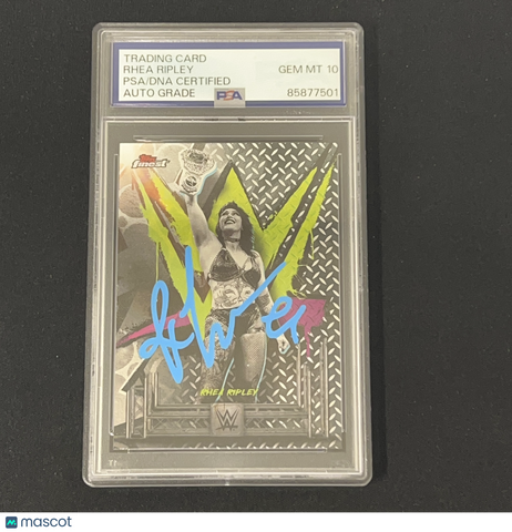 2025 Topps Finest Uncommon#160 Rhea Ripley Signed Card PSA Auto 10 Autographed
