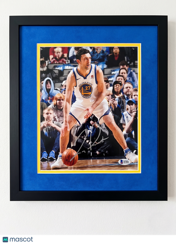 Zaza Pachulia Golden State Warriors Signed 8x10 Custom Framed Photo BAS
