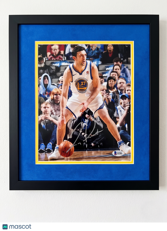 Zaza Pachulia Golden State Warriors Signed 8x10 Custom Framed Photo BAS