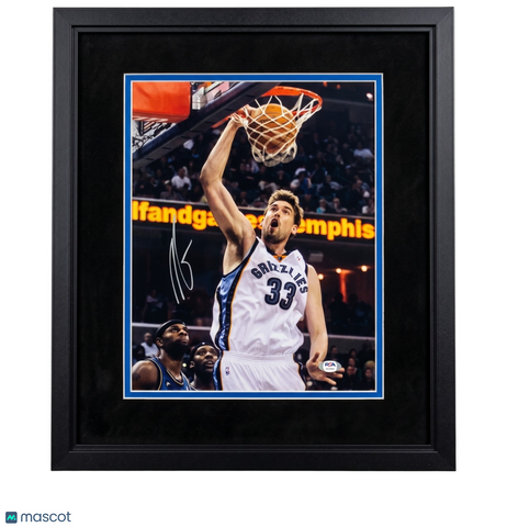 Marc Gasol Memphis Grizzlies Signed 11x14 Custom Framed Photo PSA