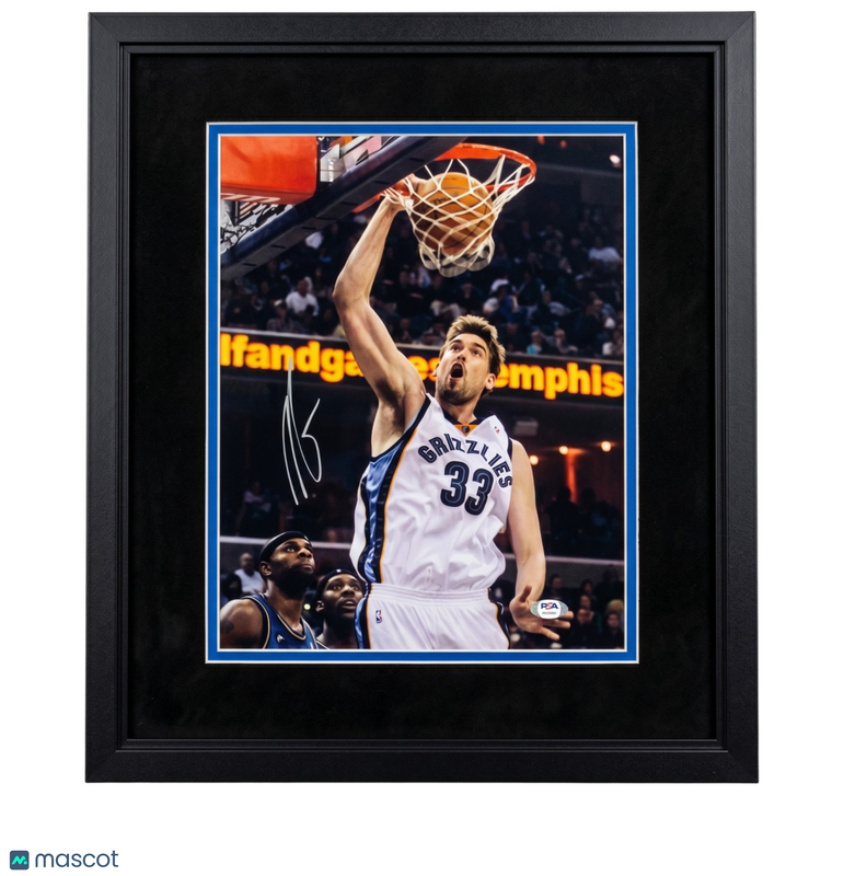 Marc Gasol Memphis Grizzlies Signed 11x14 Custom Framed Photo PSA