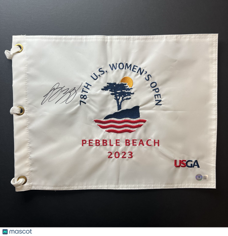 Rose Zhang Signed Golf Flag BAS Autographed