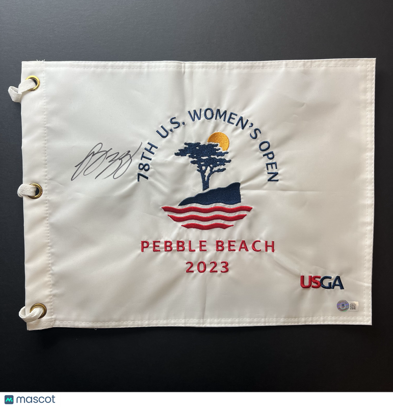 Rose Zhang Signed Golf Flag BAS Autographed