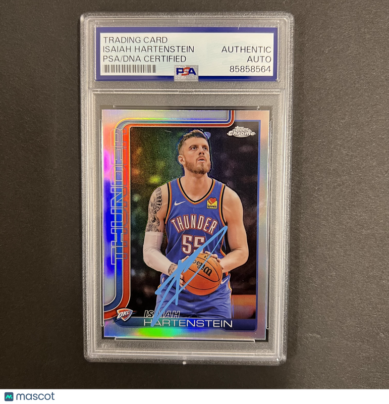 2025 Topps Chrome#181 Isaiah Hartenstein Signed Card PSA Oklahoma City Thunder