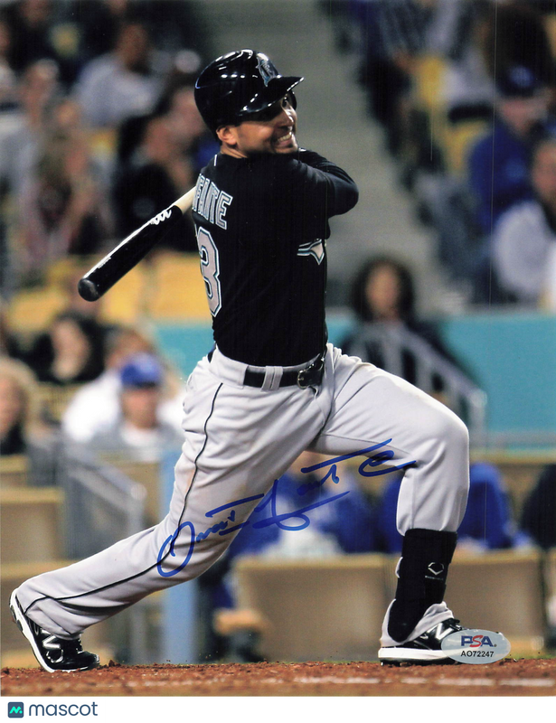 Omar Infante Florida Marlins Signed 8x10 Photo PSA