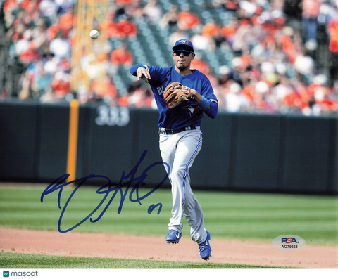 Ryan Goins Toronto Blue Jays Signed 8x10 Photo PSA
