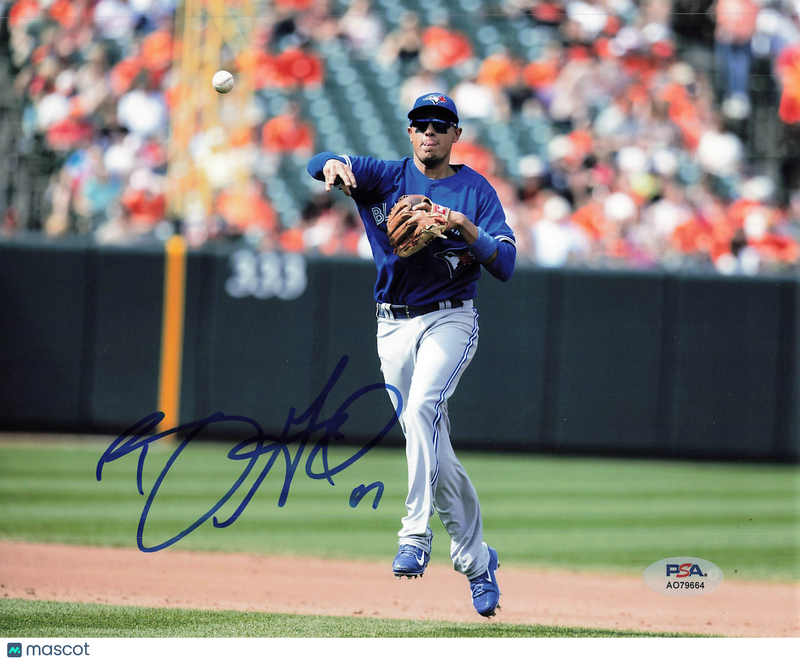 Ryan Goins Toronto Blue Jays Signed 8x10 Photo PSA