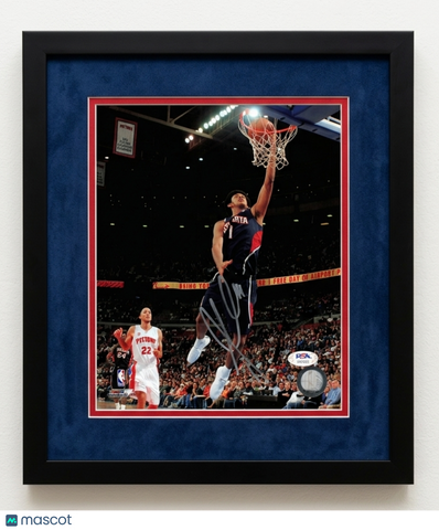 Josh Childress Atlanta Hawks Signed Basketball 8x10 Custom Framed Photo PSA