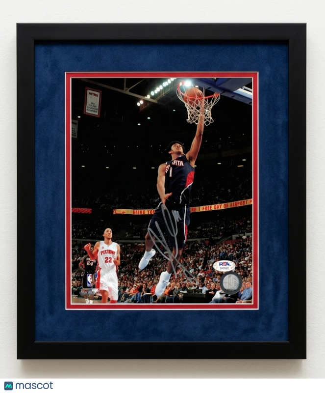 Josh Childress Atlanta Hawks Signed Basketball 8x10 Custom Framed Photo PSA