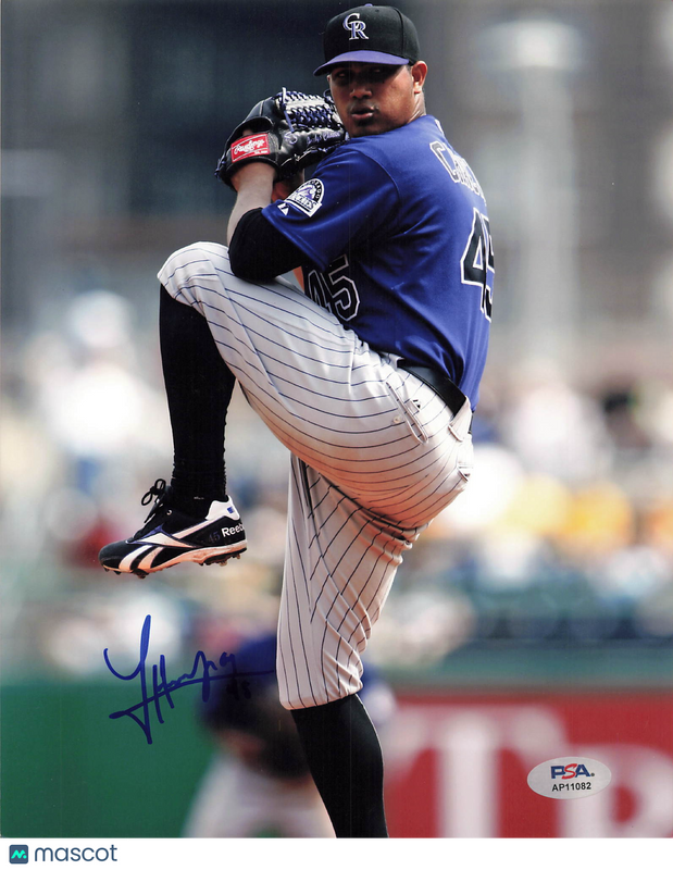 Jhoulys Chacin Colorado Rockies Signed 8x10 Photo PSA