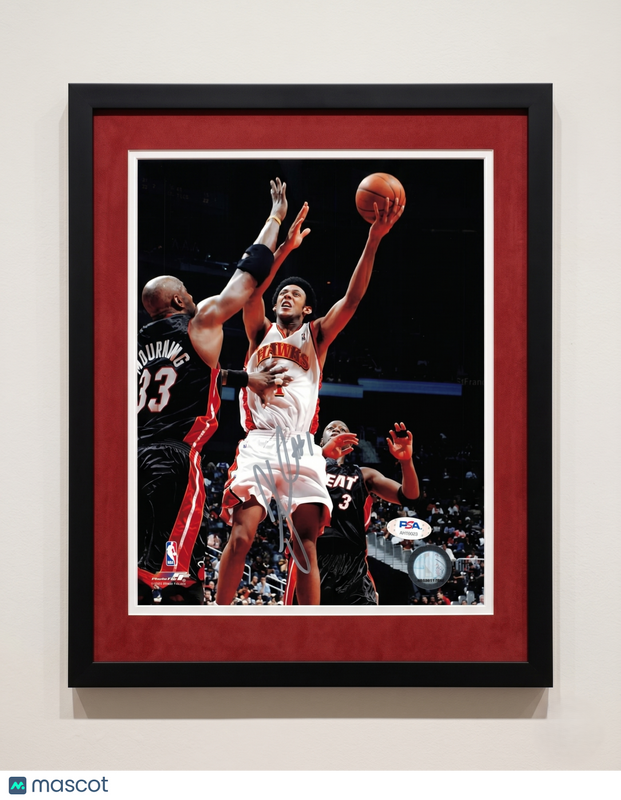 Josh Childress Atlanta Hawks Signed Basketball 8x10 Custom Framed Photo PSA
