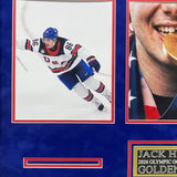 Jack Hughes Custom Framed Display Hockey Photo - Golden Goal