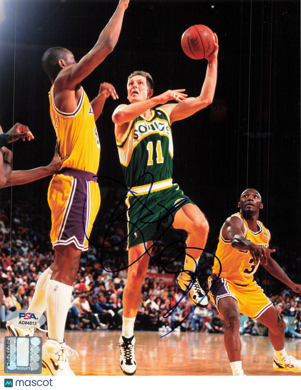 Detlef Schrempf Signed 8x10 Photo PSA Seattle Supersonics