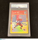 2016 Panini Donruss Optic Refractor #117 Tyreek Hill Signed Card Auto PSA Slab