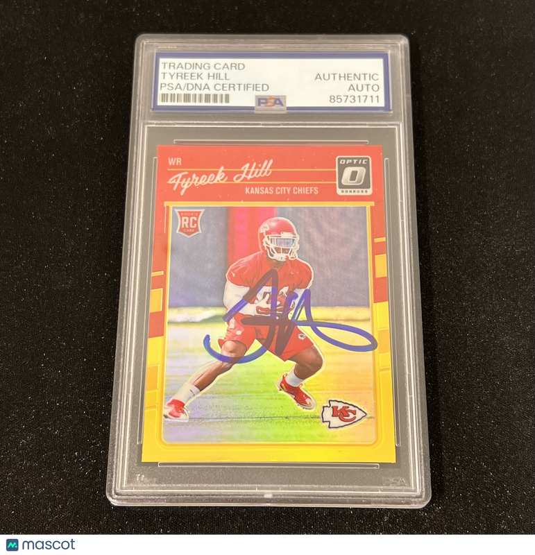 2016 Panini Donruss Optic #117 Tyreek Hill Signed Card Auto PSA Slabbed Chiefs