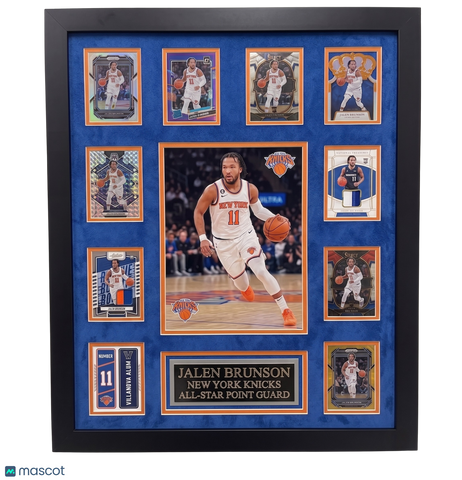 Jalen Brunson 10-Card Custom Framed Display Piece New York Knicks