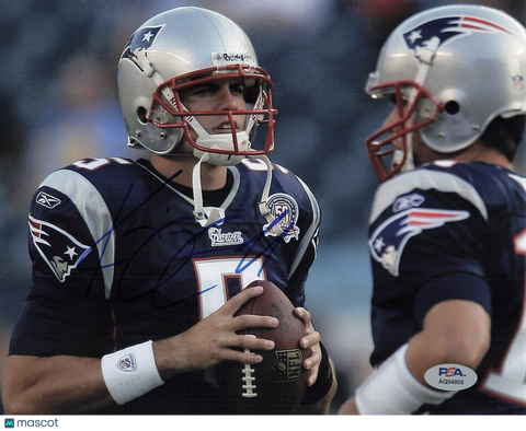 Kevin O'Connell Signed New England Patriots Football 8x10 Photo PSA Autographed