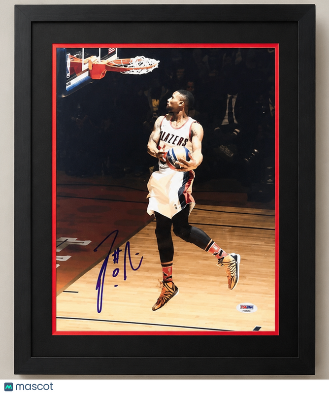 Damian Lillard Portland Trail Blazers Signed 11x14 Custom Framed Photo PSA