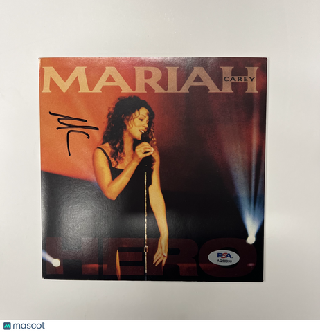 Mariah Carey Signed Hero Vinyl Album PSA