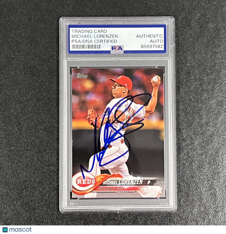 2018 Topps Series 1 #137 Michael Lorenzen Signed Card Auto PSA Slabbed Reds