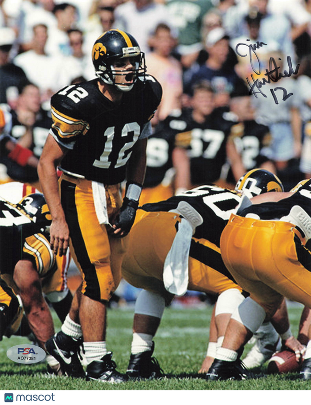 Jim Hartlieb Signed Iowa Hawkeyes Football 8x10 Photo PSA Autographed