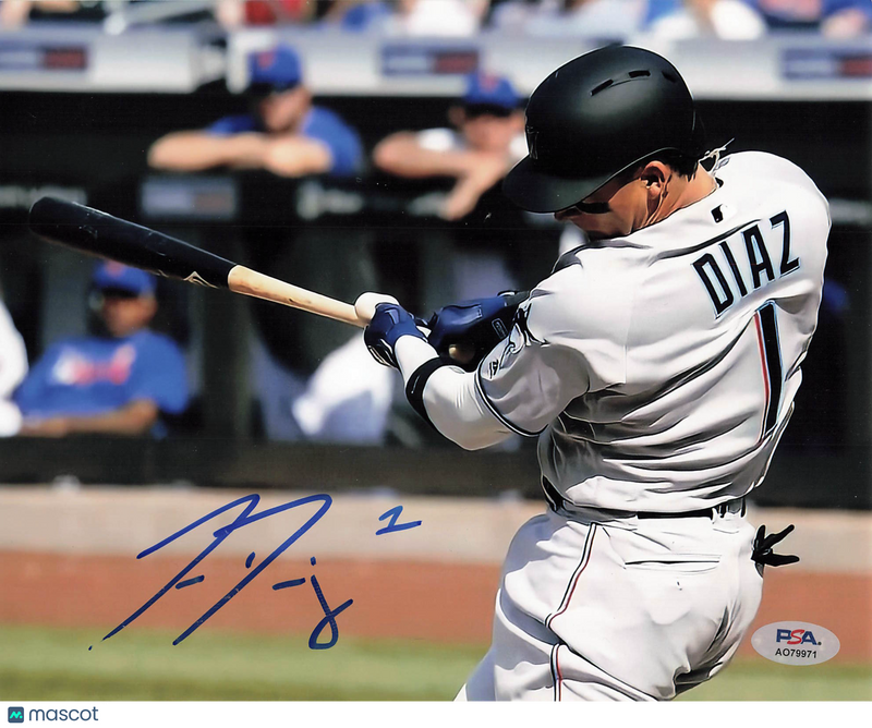 Isan Diaz Miami Marlins Signed 8x10 Photo PSA