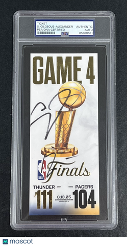 Shai Gilgeous-Alexander Jalen Williams Signed 2025 NBA Finals Ticket Auto PSA