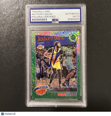 2019-20 Panini NBA Hoops#294 Anthony Davis Signed Card Auto PSA Slabbed Lakers