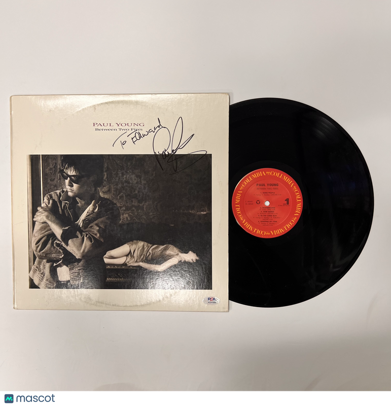 Paul Young  Signed Between Two Fires Vinyl Album PSA Autographed
