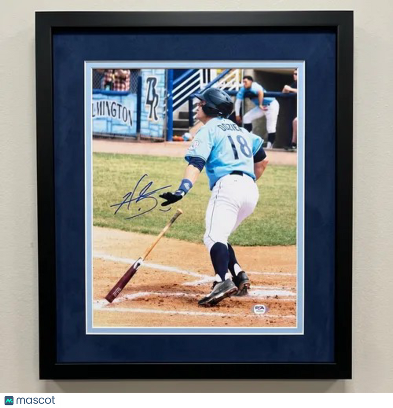 Hunter Dozier Kansas City Royals Signed 11x14 Custom Framed Photo PSA