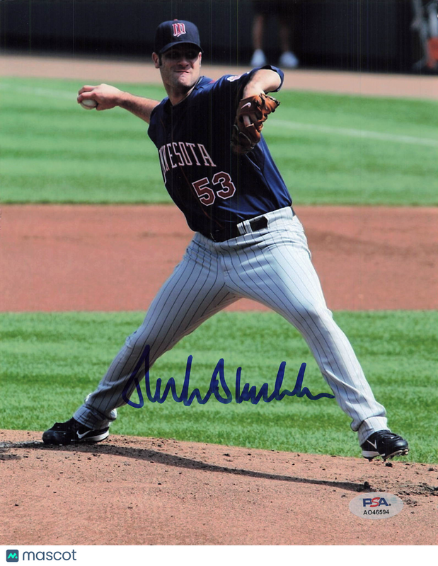 Nick Blackburn Minnesota Twins Signed 8x10 Photo PSA