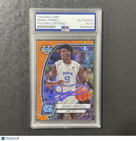2025 Topps University Bowman Chrome #69 Drake Powell Signed Card PSA Auto Slab