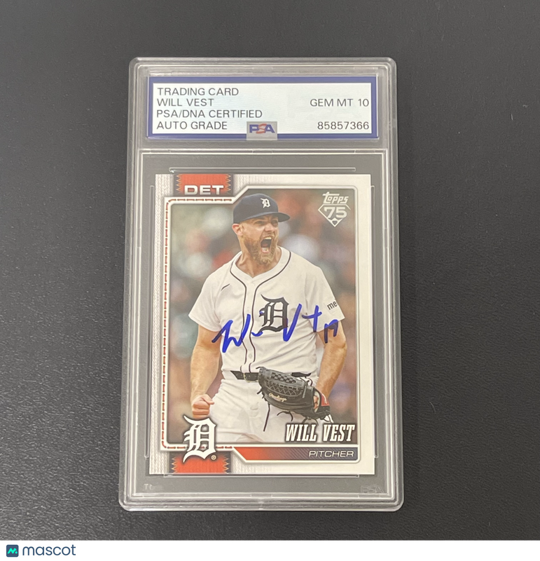 2026 Topps 75 #121 Will Vest Signed Card Auto 10 PSA Slabbed Detroit Tigers