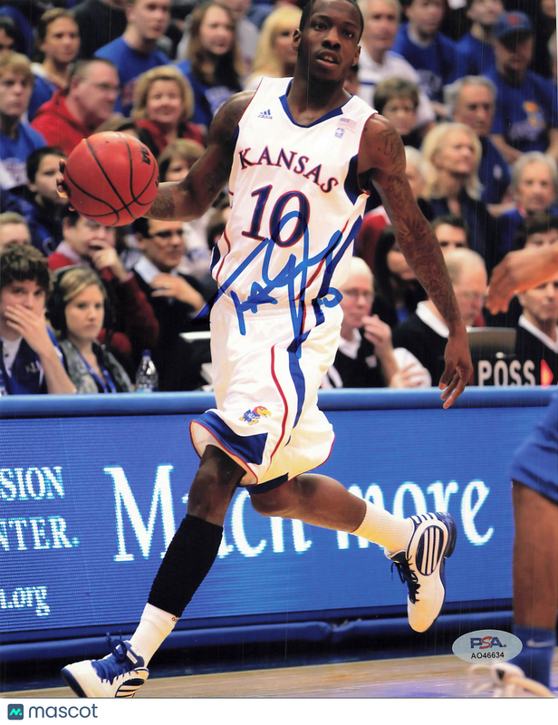 TyShawn Taylor Kansas Jayhawks Signed Basketball 8x10 Photo PSA