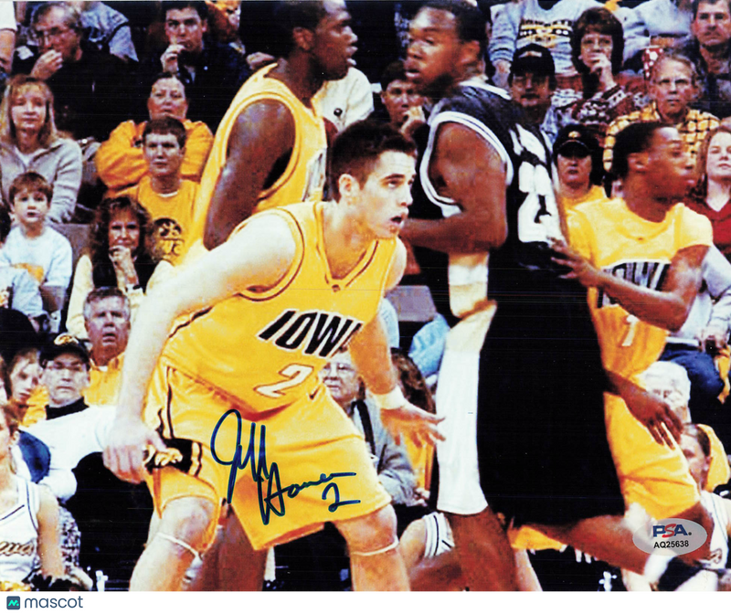 Jeff Horner Iowa Hawkeyes Signed Basketball 8x10 Photo PSA