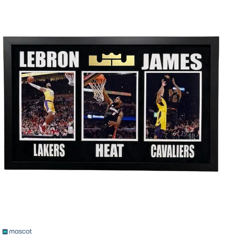 LeBron James Signed Custom Framed "20x32" Display Basketball Frame