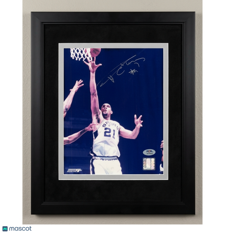 Tim Duncan San Antonio Spurs Signed Basketball 8x10 Custom Framed  Photo PSA