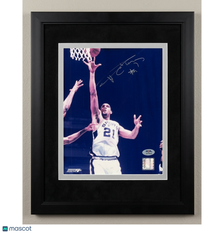 Tim Duncan San Antonio Spurs Signed Basketball 8x10 Custom Framed  Photo PSA