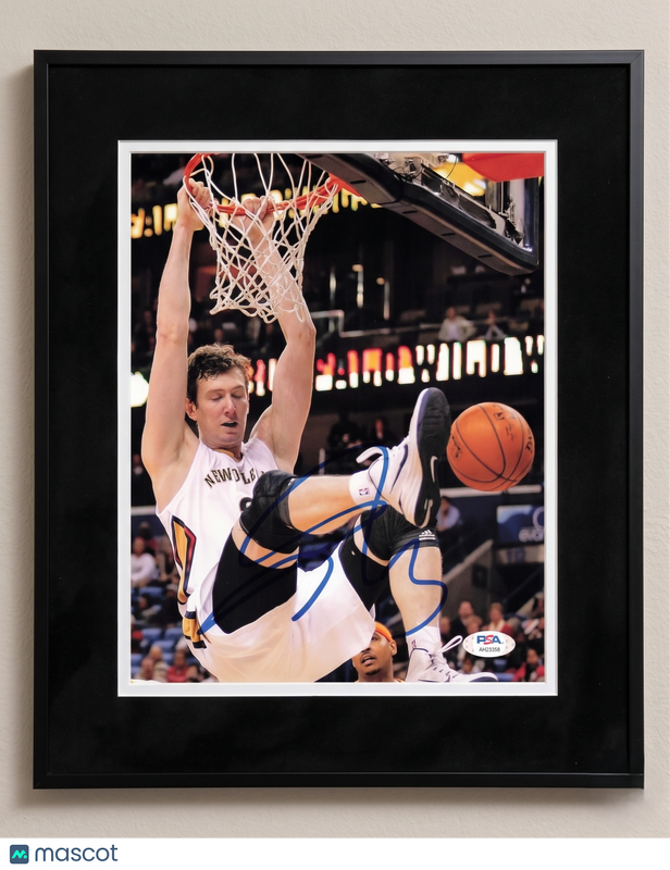 Omer Asik New Orleans Pelicans Signed Basketball 8x10 Custom Framed Photo PSA