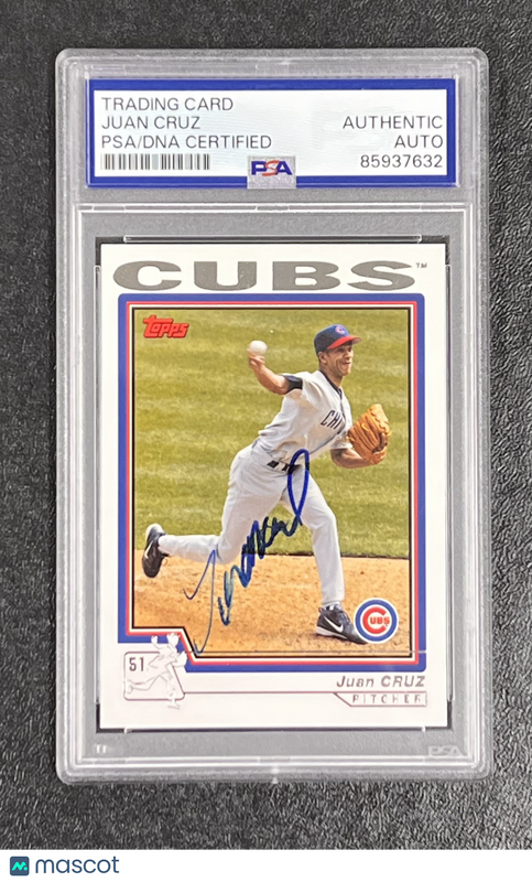 2003 Topps #107 Juan Cruz Signed Card Auto PSA Slabbed Chicago Cubs