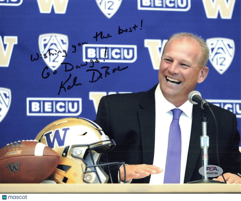 Kalen DeBoer Signed Washington Huskies Football 8x10 Photo PSA Autographed