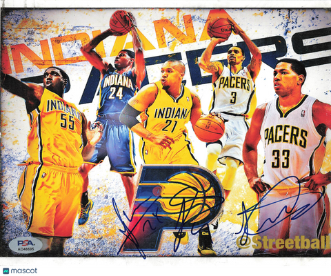 Ian Mahinmi, Luis Scola and Lance Stephenson Indiana Pacers Signed 8x10 Photo