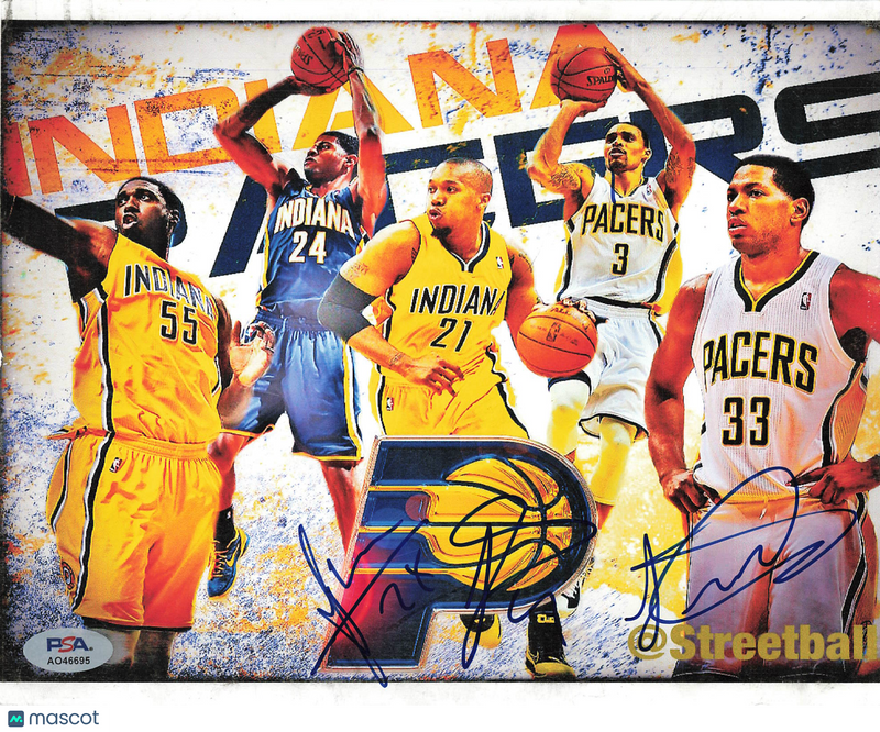 Ian Mahinmi, Luis Scola and Lance Stephenson Indiana Pacers Signed 8x10 Photo