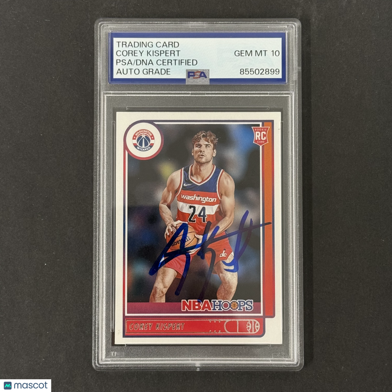 Corey Kispert 2021 Panini NBA Hoops NBA Hoops#212 Signed Card PSA Auto 10