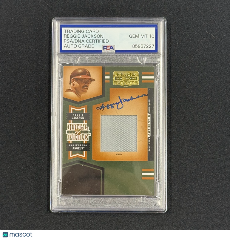 2005 Donruss Prime Patches #HF-10 22/24 Reggie Jackson  Signed Card Auto 10 PSA