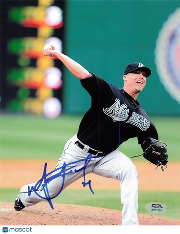 Matt Lindstrom Florida Marlins Signed 8x10 Photo PSA