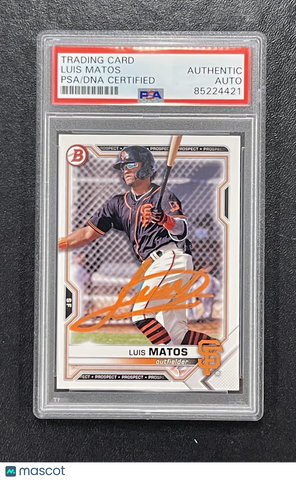 2021 Topps Bowman Draft Chrome#BD-5 Luis Matos  Signed Card Auto PSA Slabbed